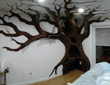Artysta wyrzeźbił w mieszkaniu drzewo dla swojego kota. Zgadnijcie, jaka...