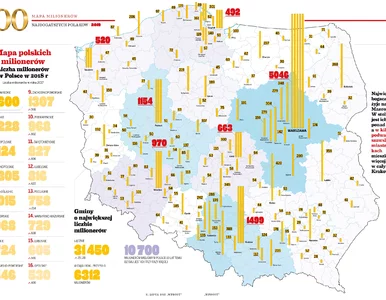 Miniatura: Mapa 100 najbogatszych Polaków