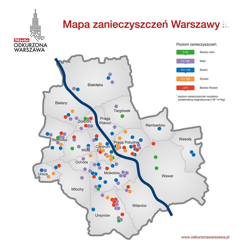 mapa zanieczyszczenia powietrza warszawa Kurz prawdę ci powie