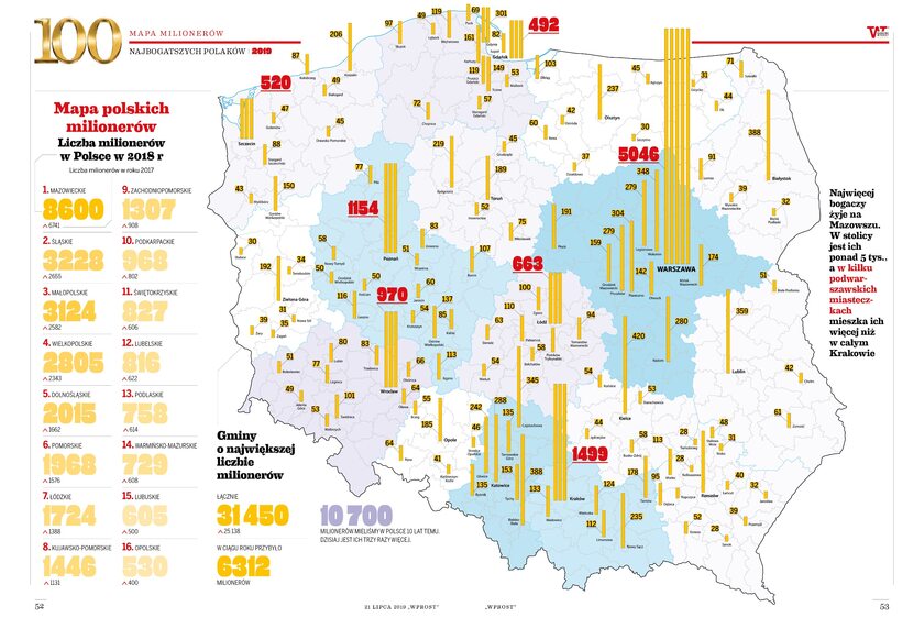 mapa milionerow Mapa 100 najbogatszych Polaków