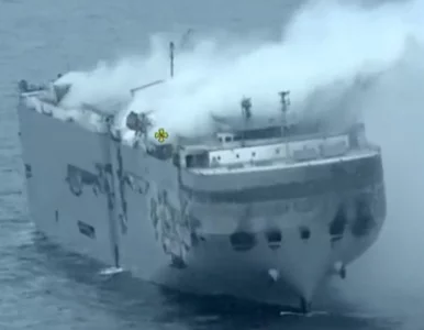 Miniatura: Auta ze spalonego frachtowca mogą trafić...