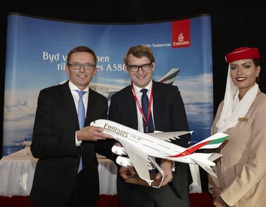 Miniatura: Pierwszy lot A380 Emirates do Kopenhagi